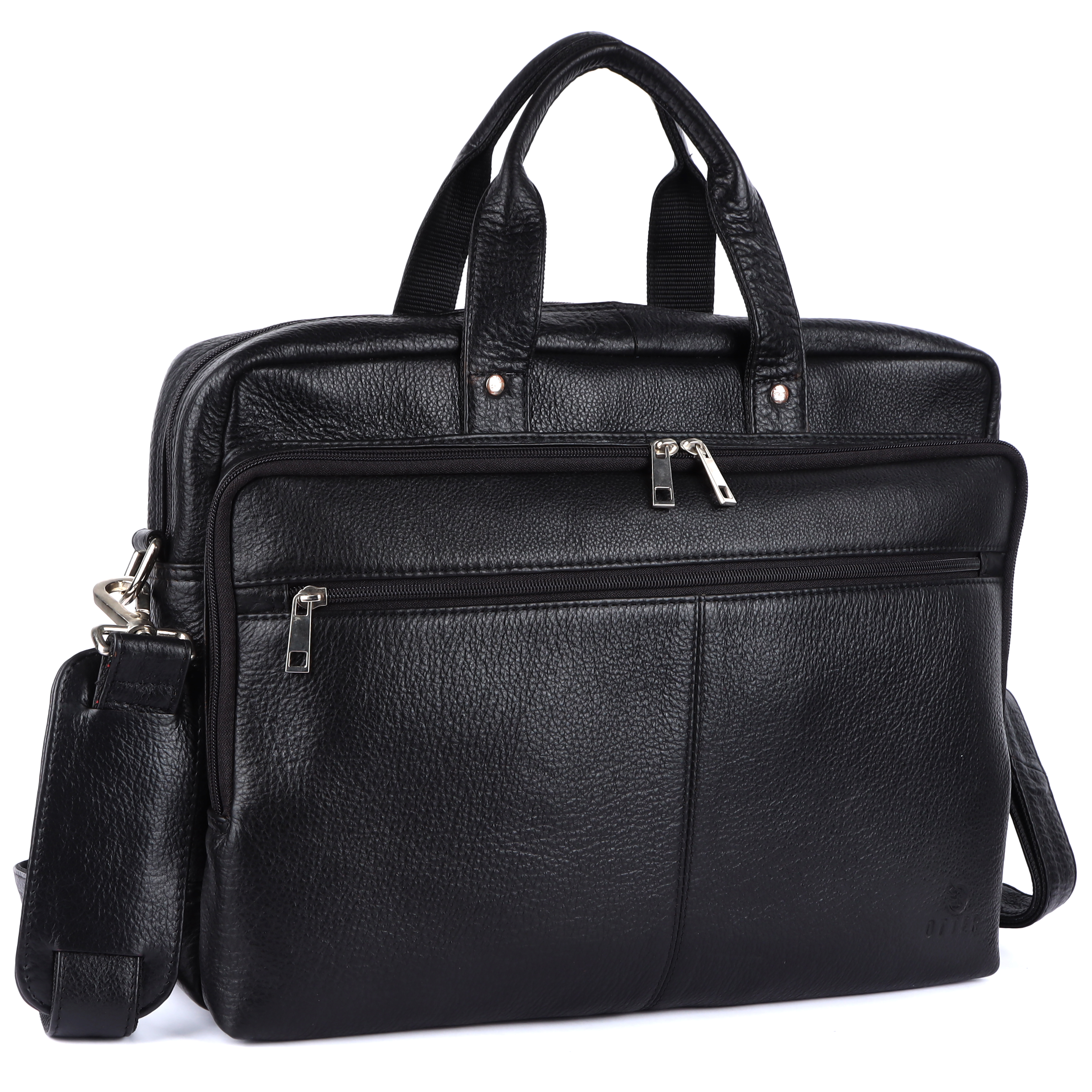 Genuine Leather Laptop Bag – Black (0605)