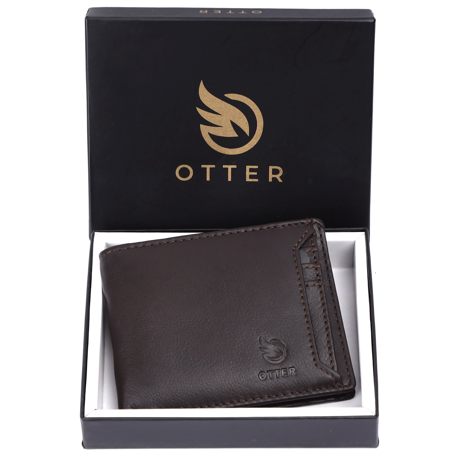 Men's 10-Card Genuine Leather Wallet – Dark Brown (2230)