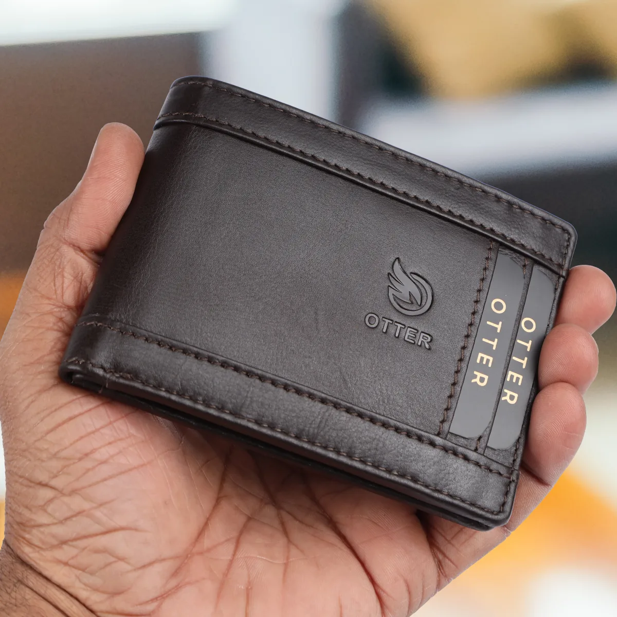 Men's 10-Card Genuine Leather Wallet – Brown (2228), additional view 7
