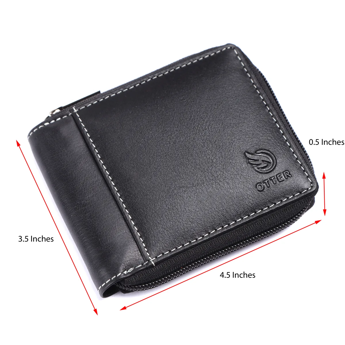 Men's 4-Card Genuine Leather Wallet with Coin Pocket – Black (2206), additional view 2