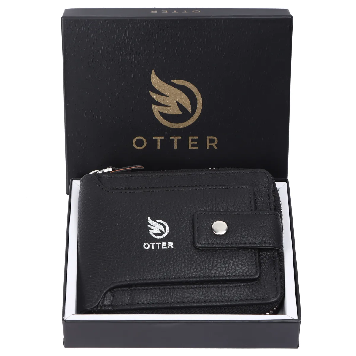 Men's 9-Card Genuine Leather Wallet with Coin Pocket – Black (2218), additional view 8