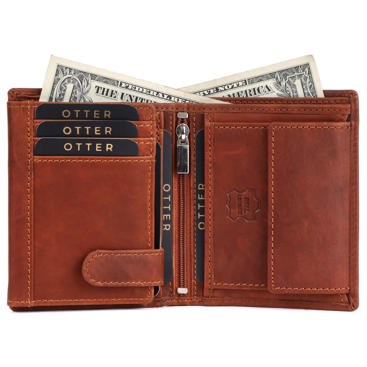 Men's 12-Card Vintage Genuine Leather Wallet – Brown (2234), additional view 4