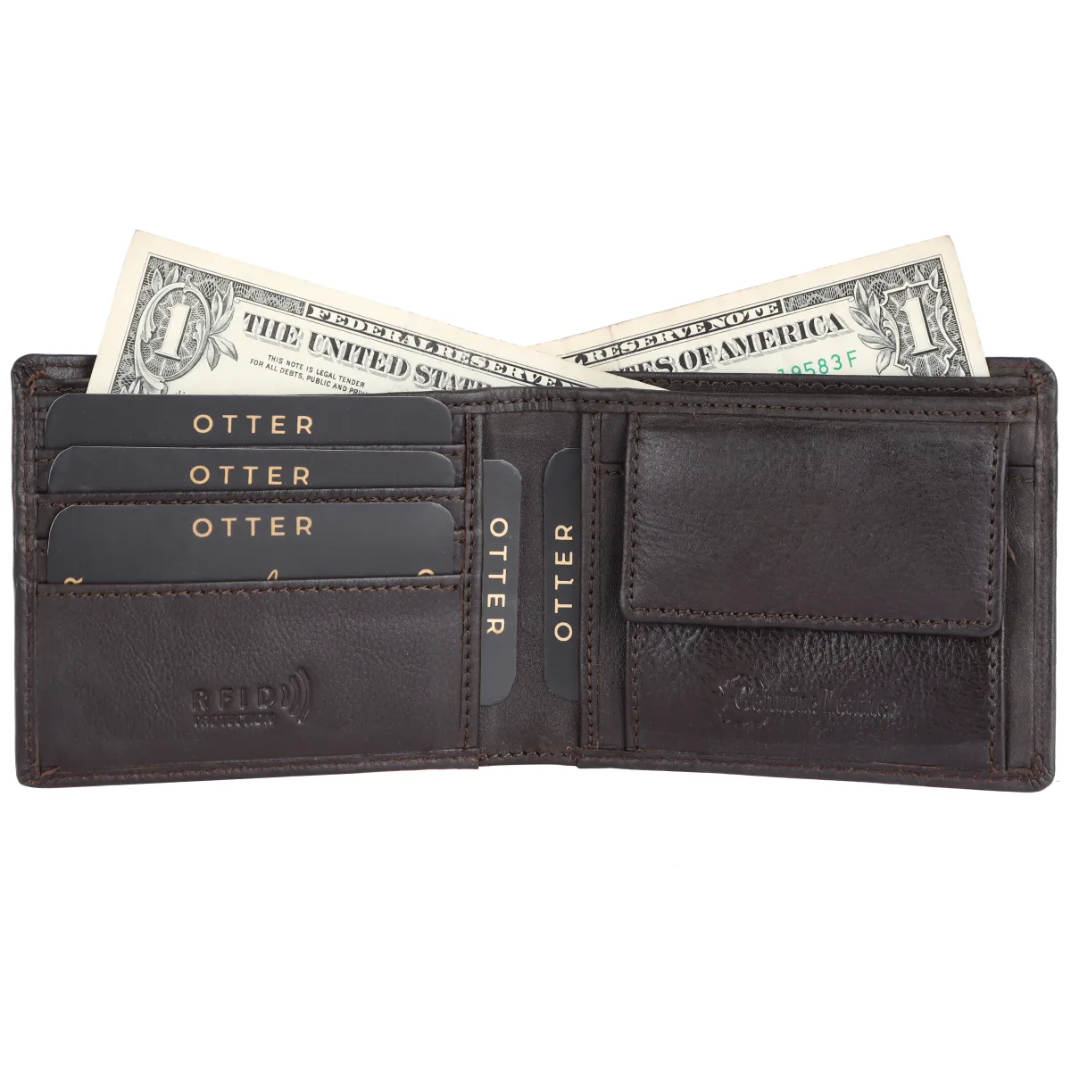 Men's 3-Card Genuine Leather Wallet with Coin Pocket – Brown (2226)