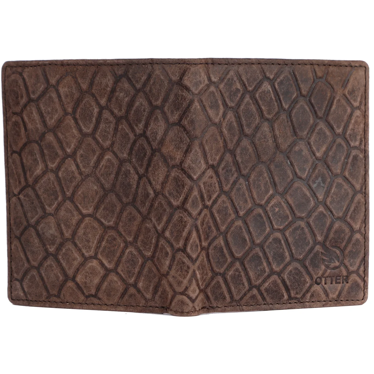 Men's Crocodile-Embossed Genuine Leather Wallet – Brown (2202), additional view 6