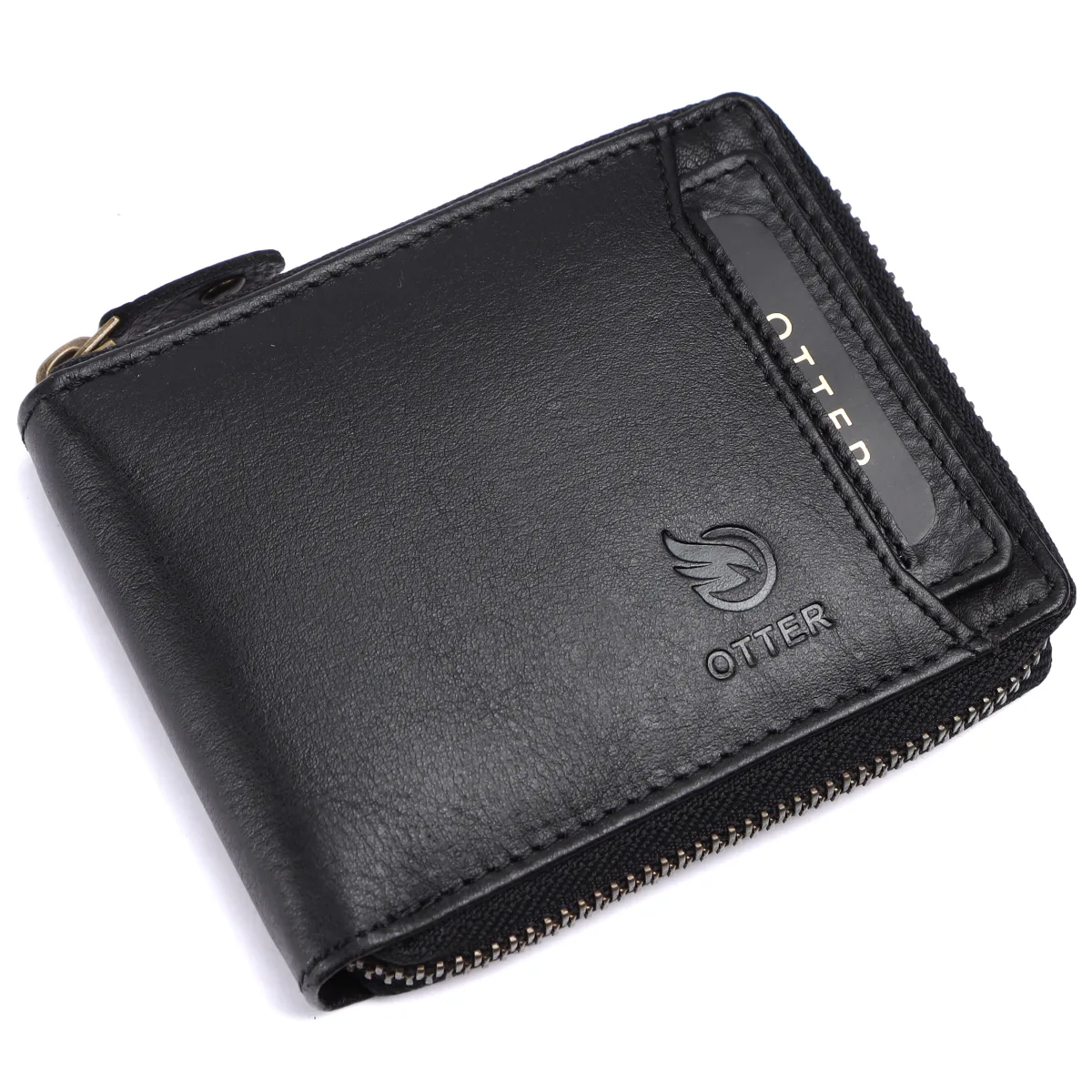 Men's 9-Card Genuine Leather Wallet with Coin Pocket – Black (2224), additional view 8