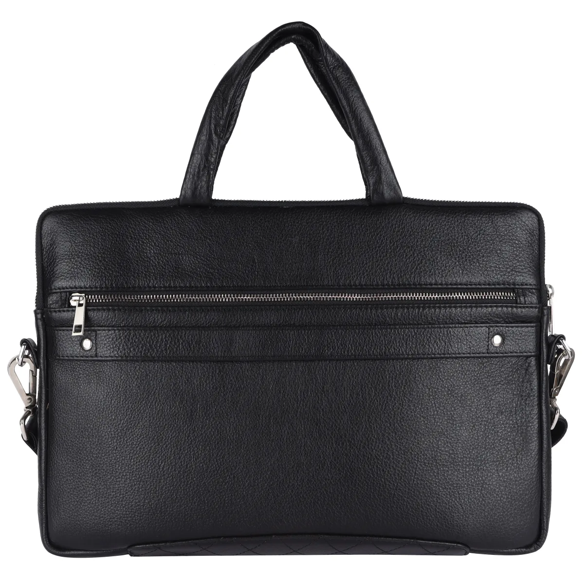 Textured Genuine Leather Laptop Bag – Black (0603), additional view 4