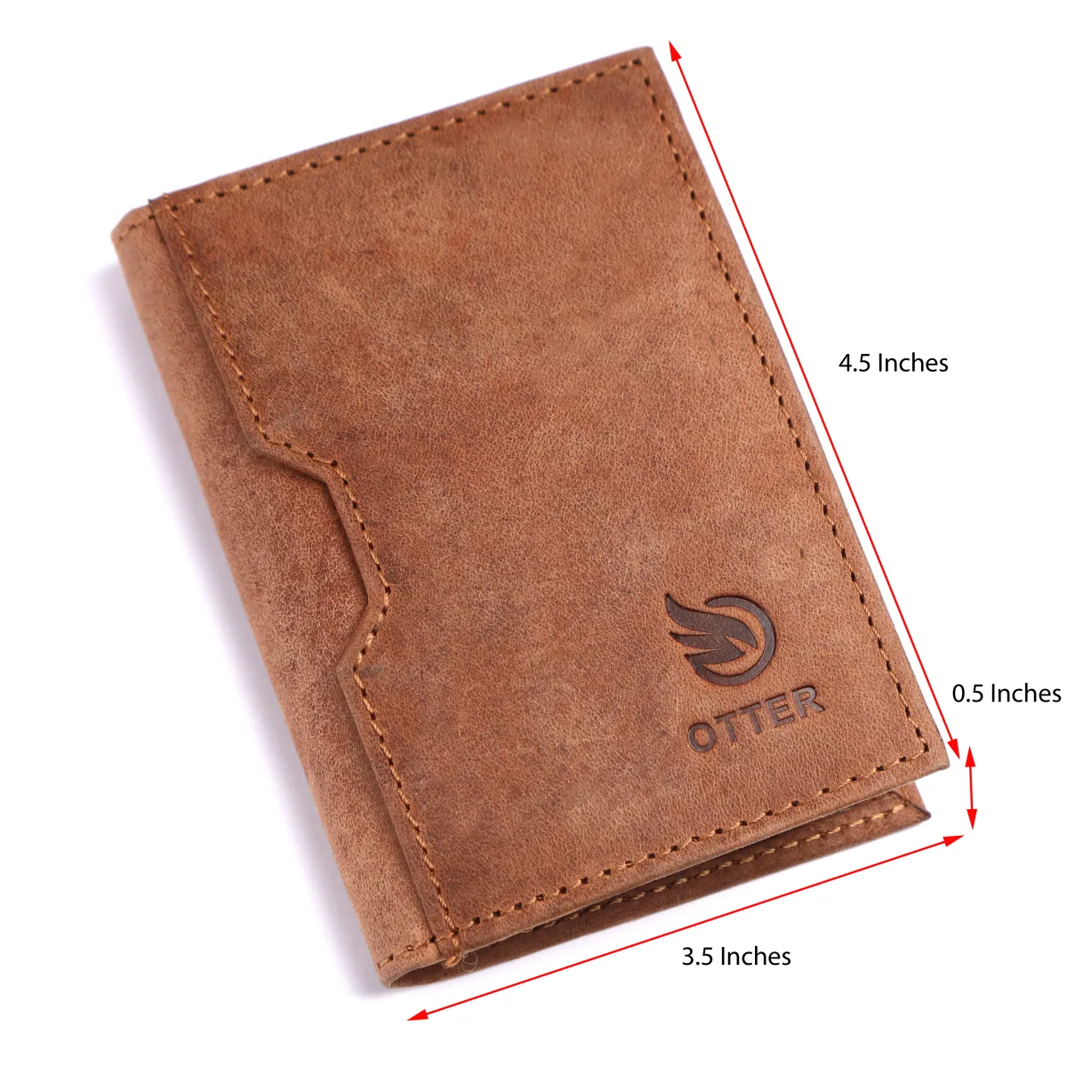 Men's 9-Card Genuine Leather Card Holder with Coin Pocket – Tan (2204), additional view 2