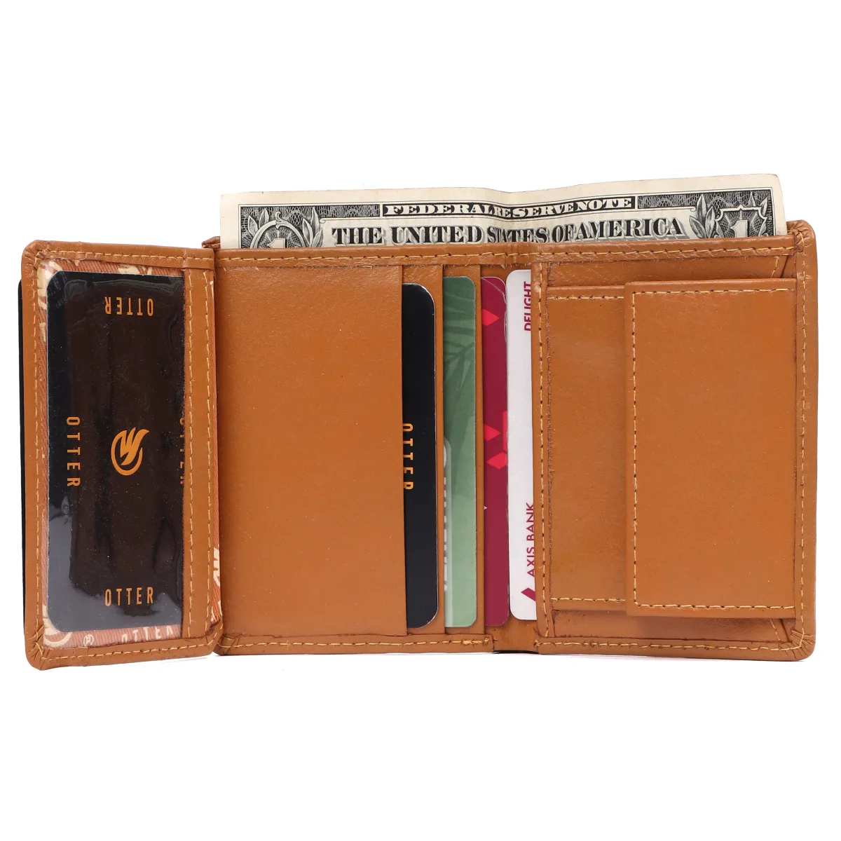 Men's 10-Card Genuine Leather Wallet – Tan (2231), additional view 5