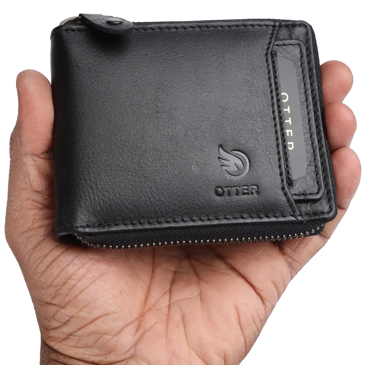 Men's 9-Card Genuine Leather Wallet with Coin Pocket – Black (2224), additional view 5