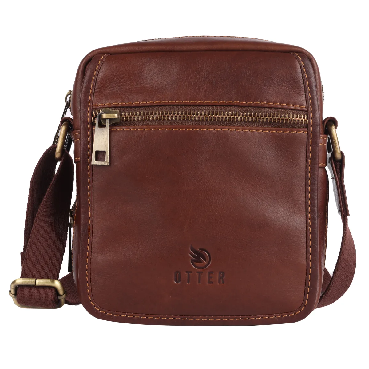 Genuine Leather Sling Bag – Brown (0606), additional view 6