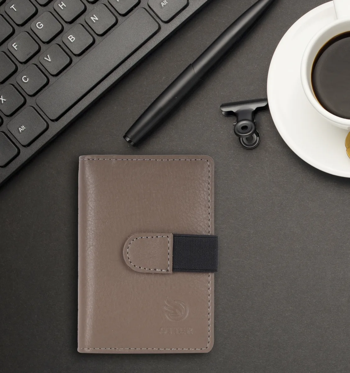 Men's 20-Card Genuine Leather Card Holder – Grey (2221), additional view 7