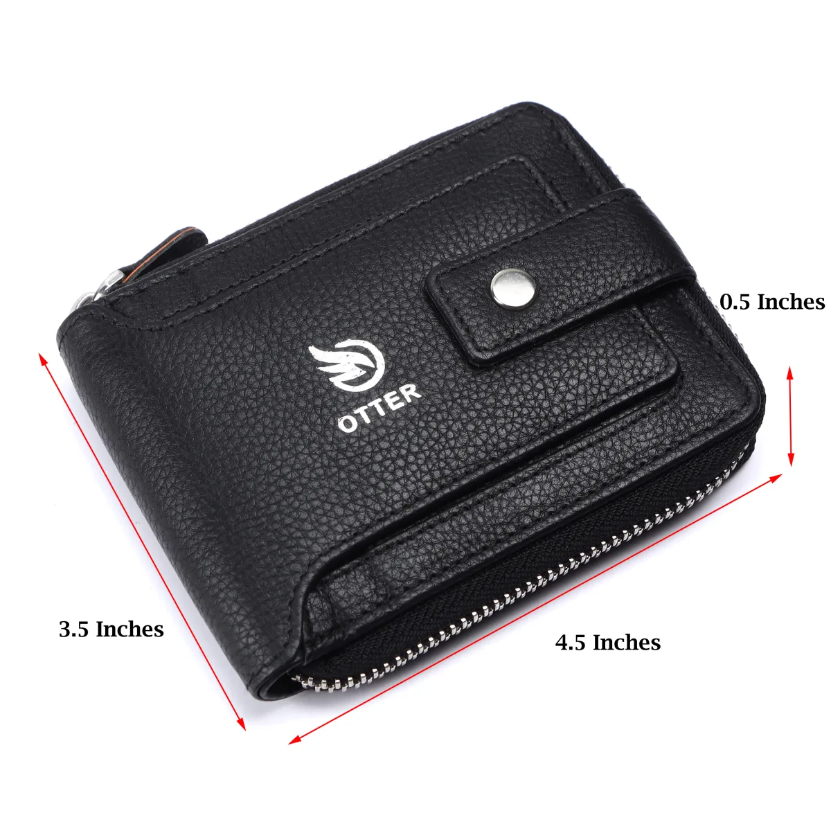 Men's 9-Card Genuine Leather Wallet with Coin Pocket – Black (2218), additional view 6