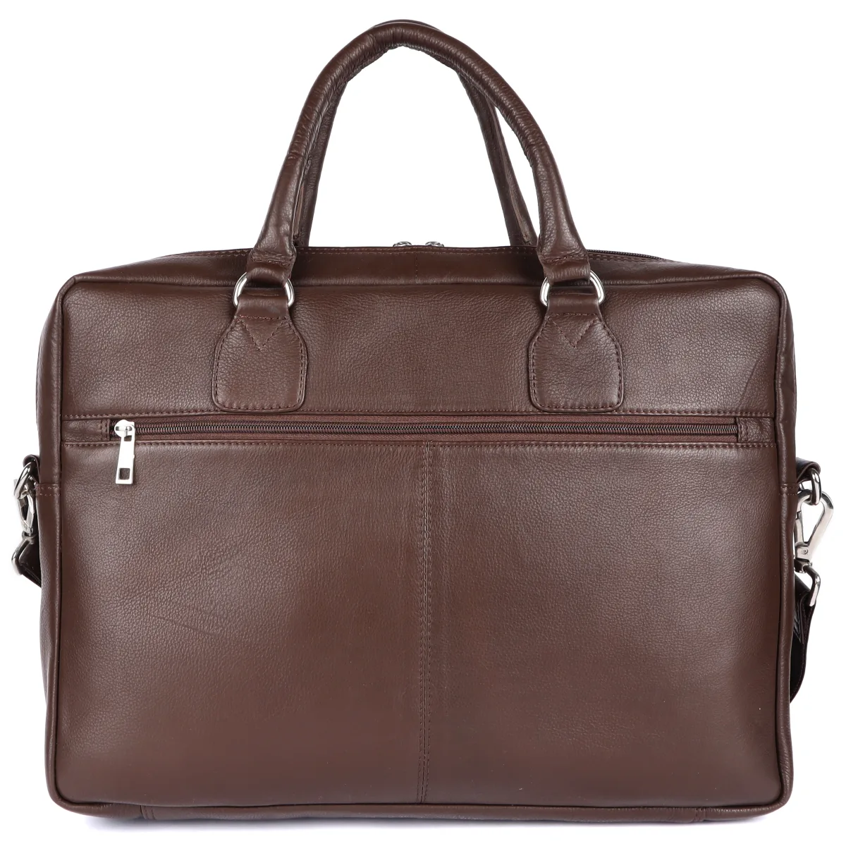 Dual-Pocket Genuine Leather Laptop Bag – Brown (0604), additional view 6