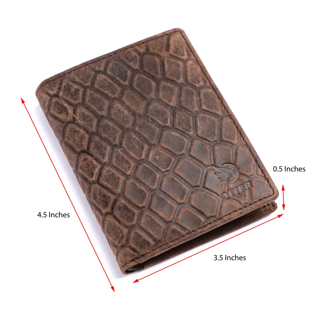 Men's Crocodile-Embossed Genuine Leather Wallet – Brown (2202), additional view 2
