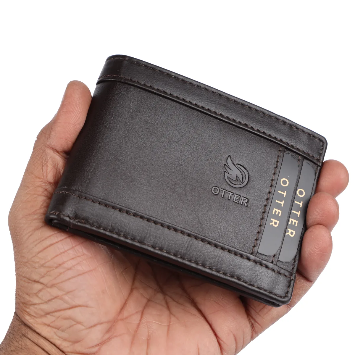 Men's 10-Card Genuine Leather Wallet – Brown (2228), additional view 3