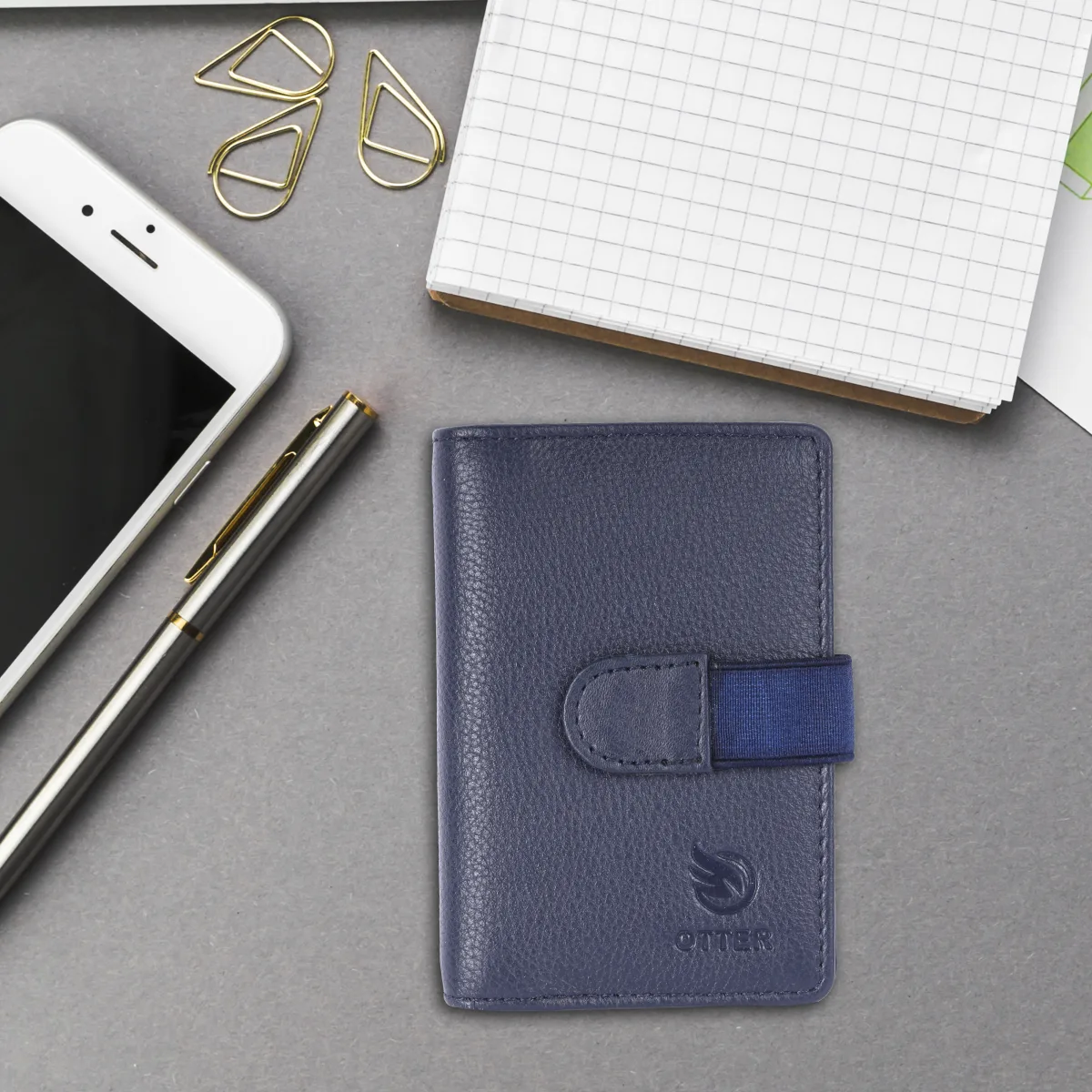 Men's 20-Card Genuine Leather Card Holder – Blue (2221), additional view 7