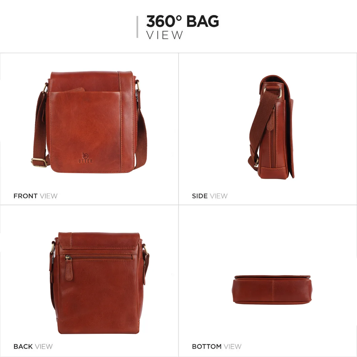Genuine Leather Sling Bag – Tan (0606), additional view 2