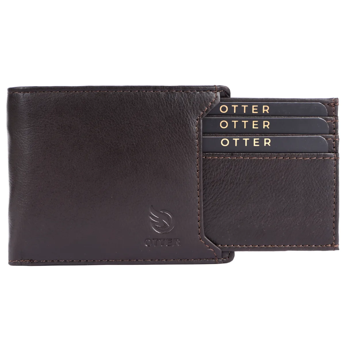 Men's 10-Card Genuine Leather Wallet – Dark Brown (2230)