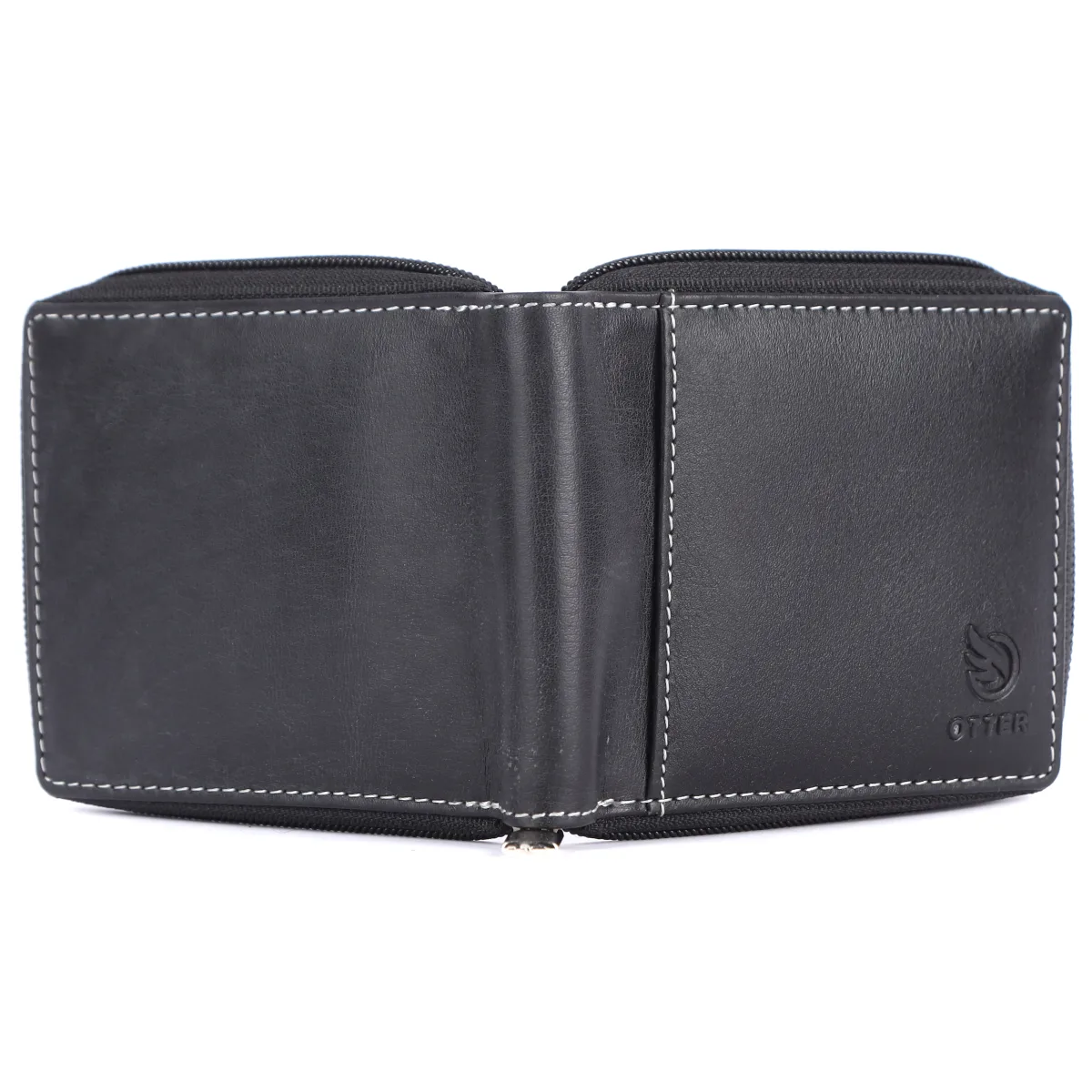 Men's 4-Card Genuine Leather Wallet with Coin Pocket – Black (2206), additional view 6