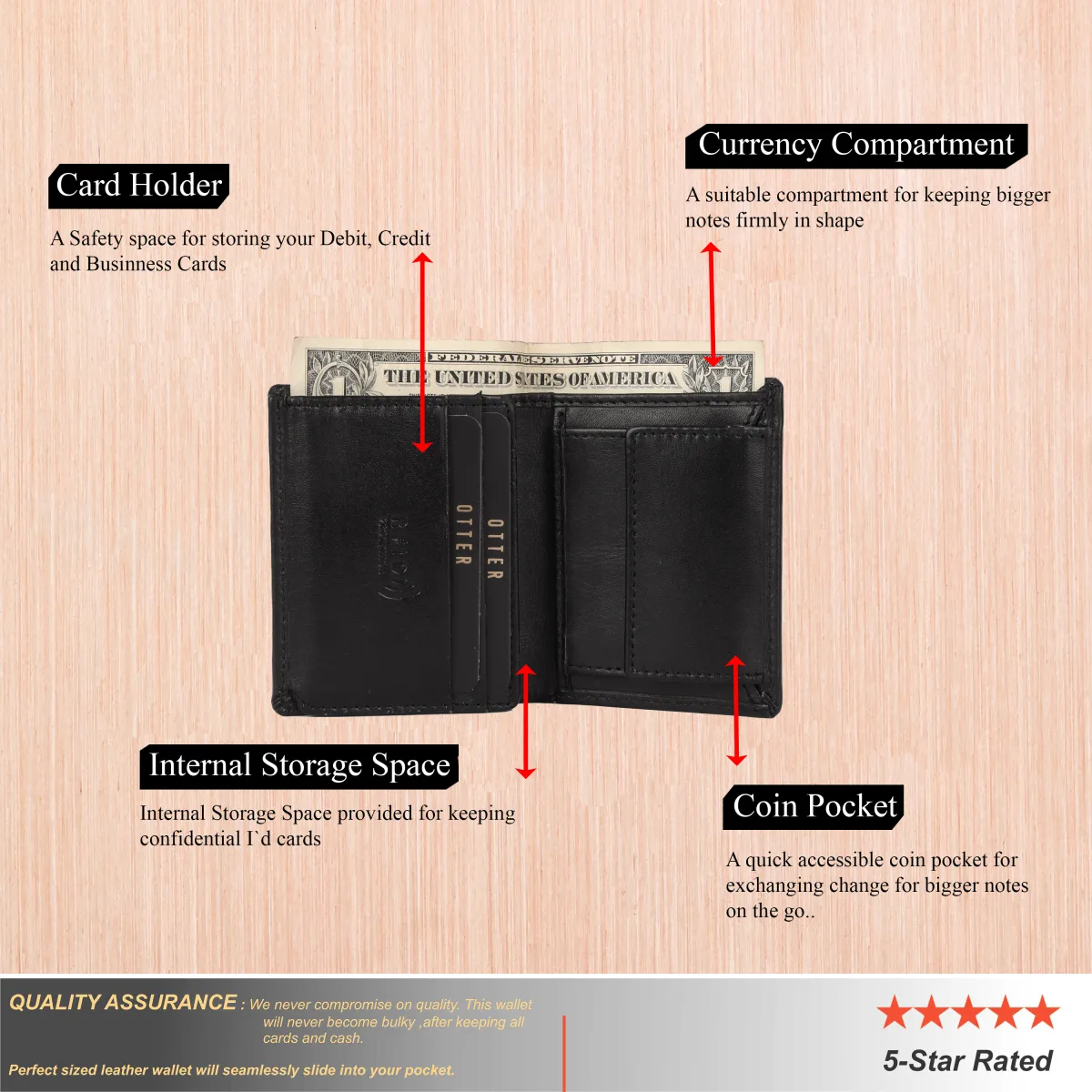 Men's 10-Card Genuine Leather Wallet – Black (2231), additional view 10