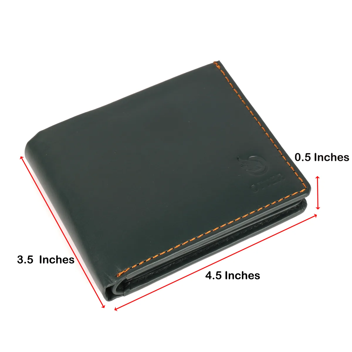 Men's 10-Card Genuine Leather Wallet – Dark Green (2232)