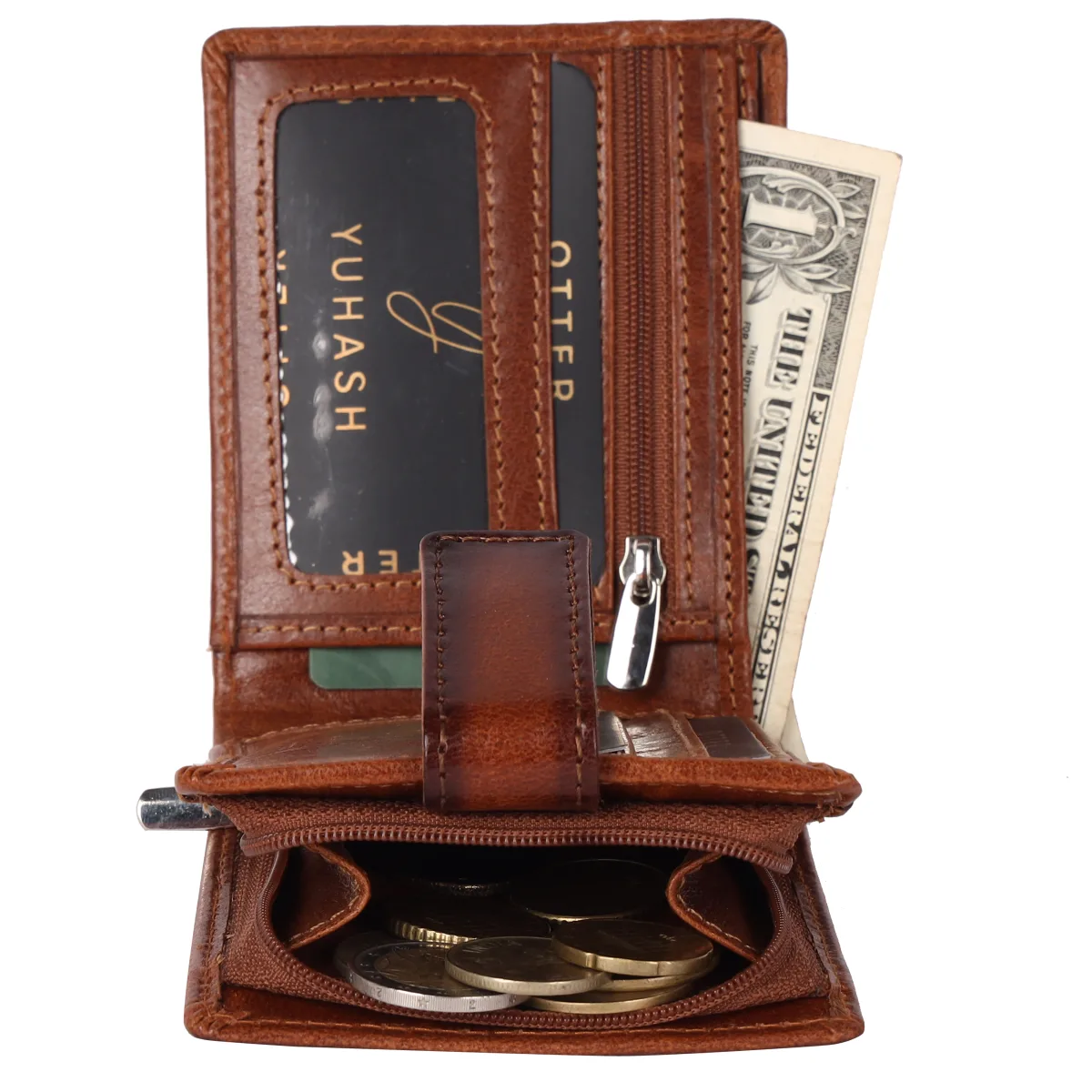 Men's 12-Card Vintage Genuine Leather Wallet – Brown (2236), additional view 4