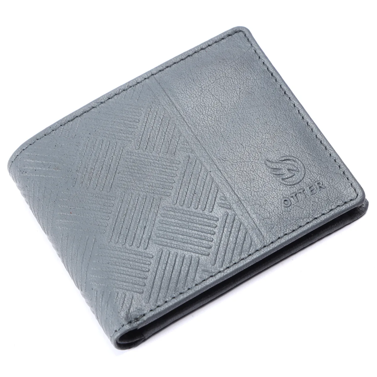Men's 3-Card Genuine Leather Wallet with Coin Pocket – Grey (2217), additional view 7
