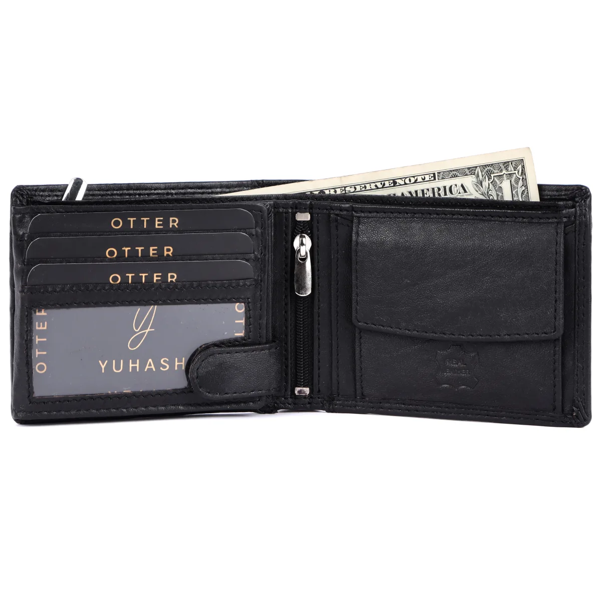 Men's 10-Card Genuine Leather Wallet – Black (2229), additional view 3