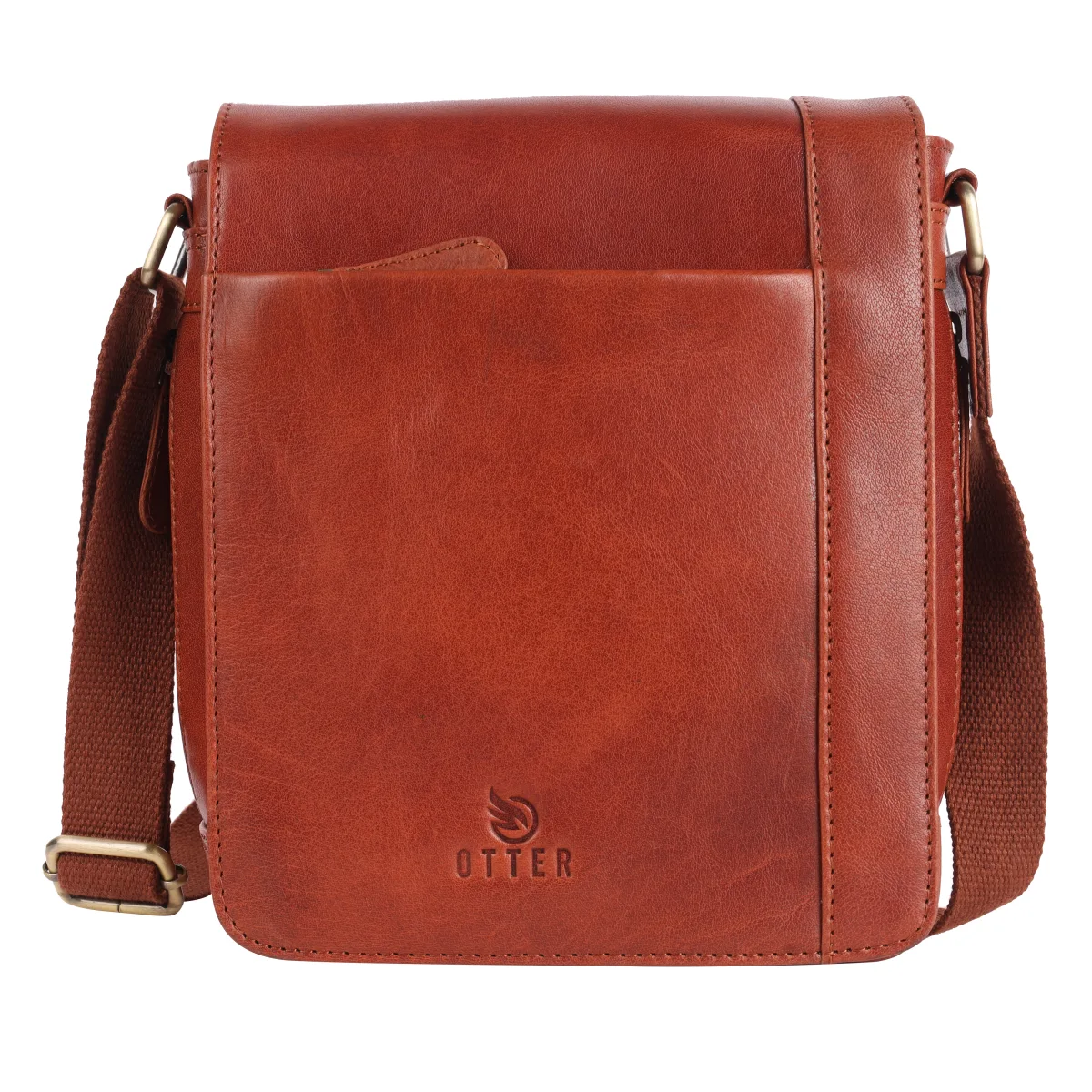 Genuine Leather Sling Bag – Tan (0607), additional view 6