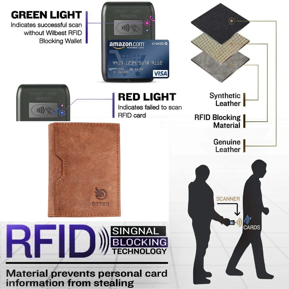 Men's 9-Card Genuine Leather Card Holder with Coin Pocket – Tan (2204), additional view 8