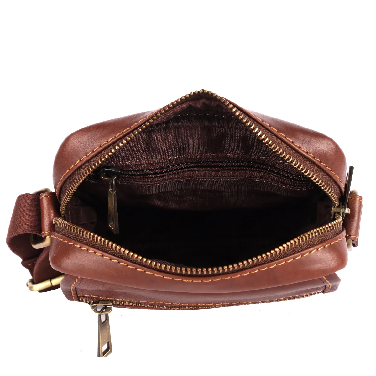 Genuine Leather Sling Bag – Brown (0606), additional view 11