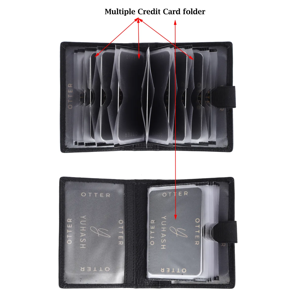 Men's 20-Card Genuine Leather Card Holder – Black (2221)