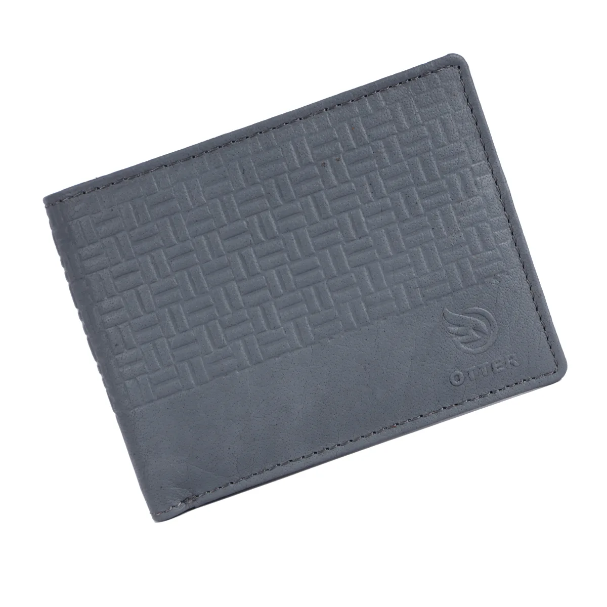 Men's 3-Card Genuine Leather Wallet with Coin Pocket – Grey (2214), additional view 3