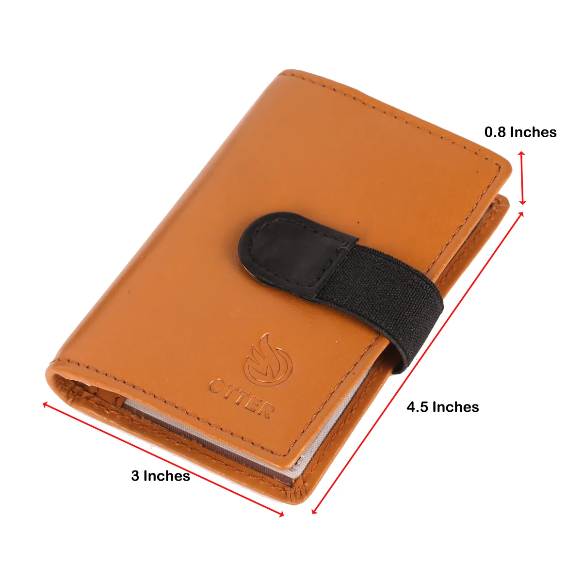 Men's 20-Card Genuine Leather Card Holder – Tan (2221)