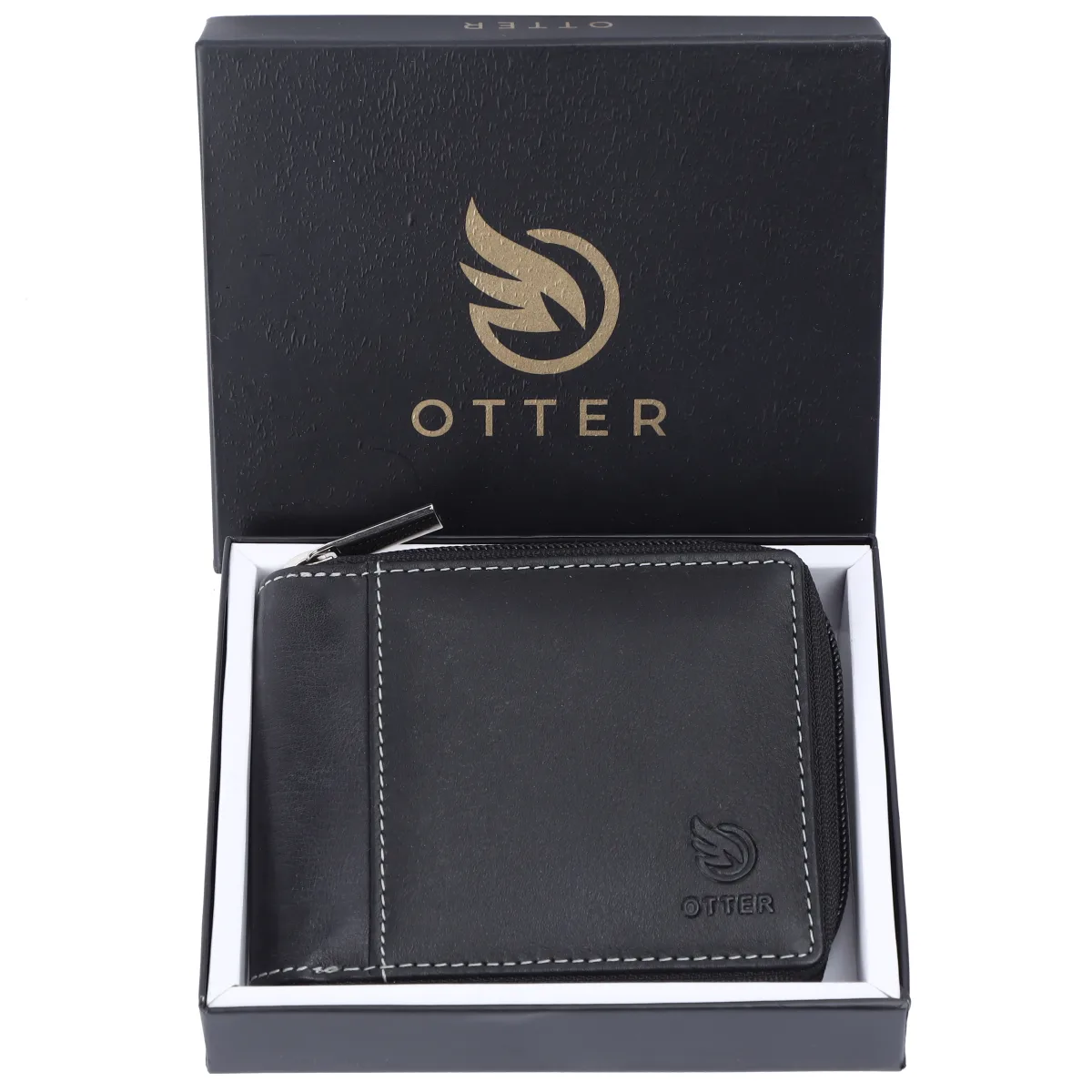 Men's 4-Card Genuine Leather Wallet with Coin Pocket – Black (2206)