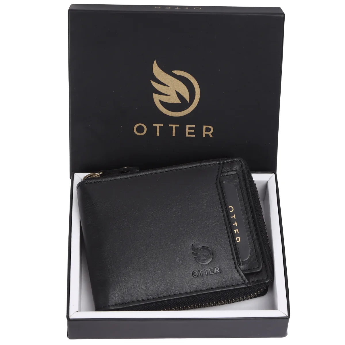 Men's 9-Card Genuine Leather Wallet with Coin Pocket – Black (2224), additional view 9
