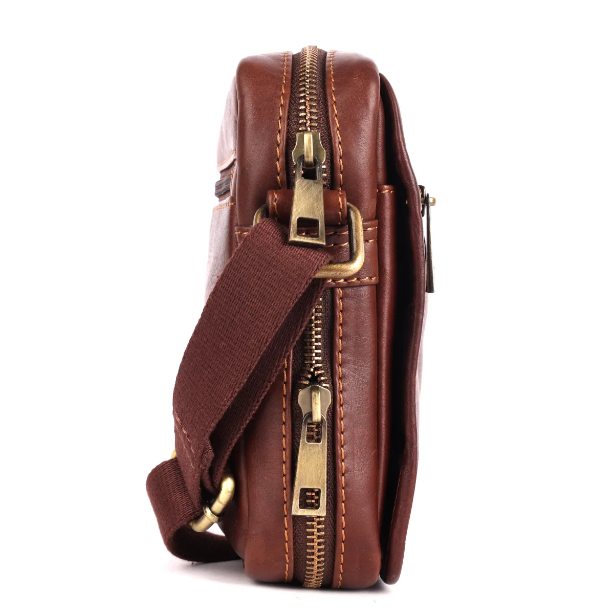 Genuine Leather Sling Bag – Brown (0606), additional view 8