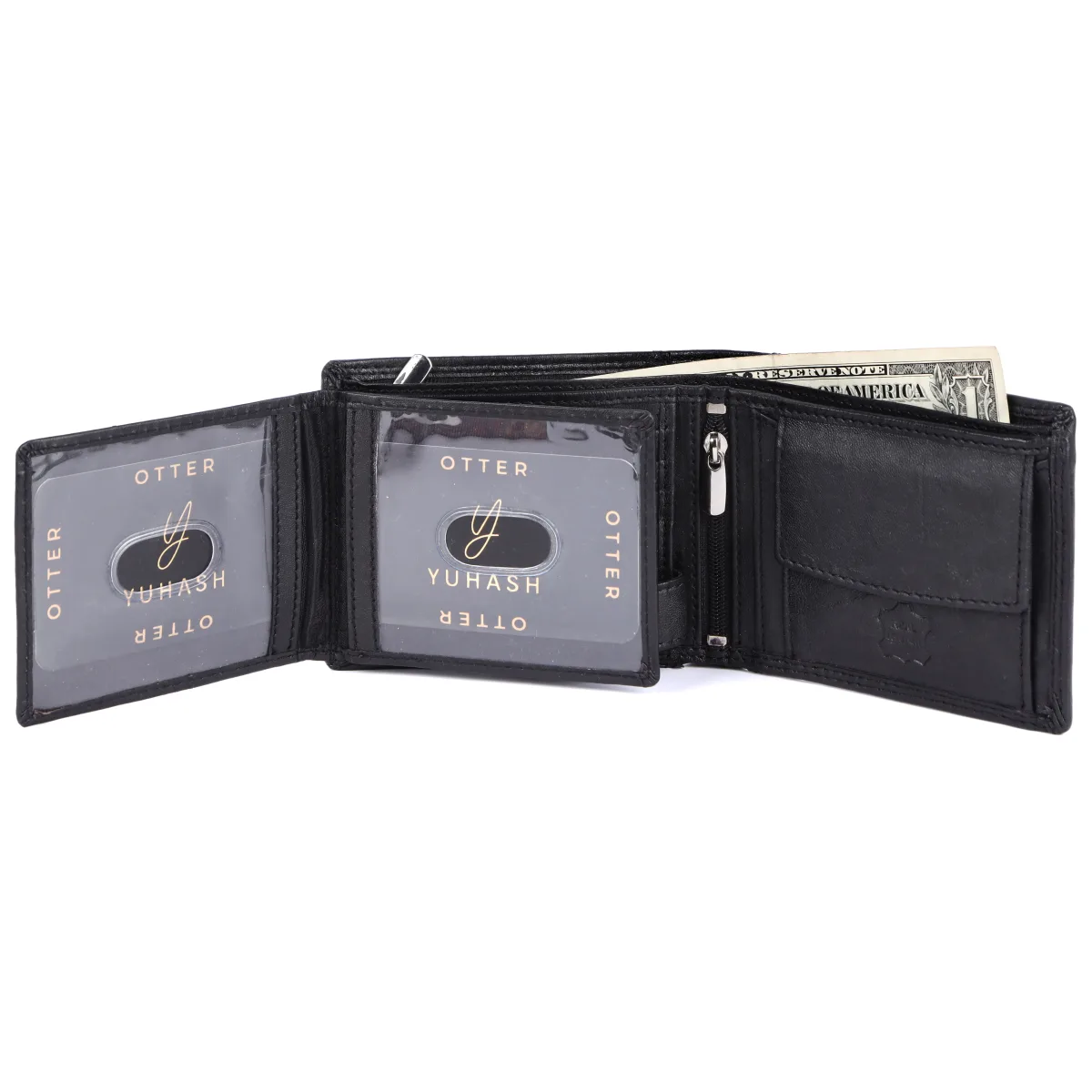 Men's 10-Card Genuine Leather Wallet – Black (2229), additional view 6