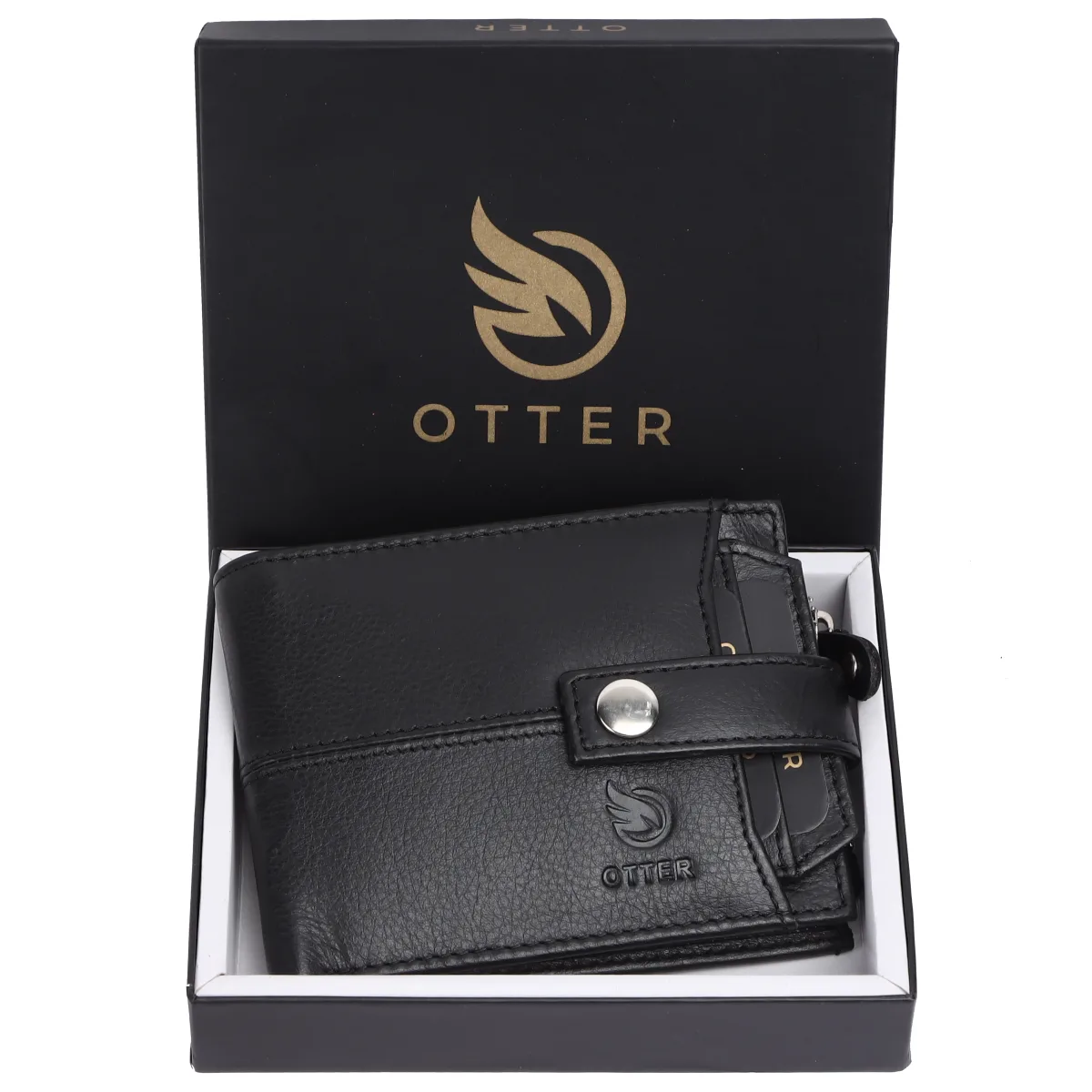 Men's 9-Card Genuine Leather Wallet with Coin Pocket – Black (2225), additional view 8