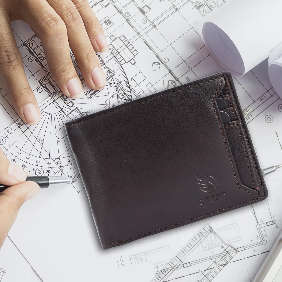 Men's 10-Card Genuine Leather Wallet – Dark Brown (2230), additional view 8