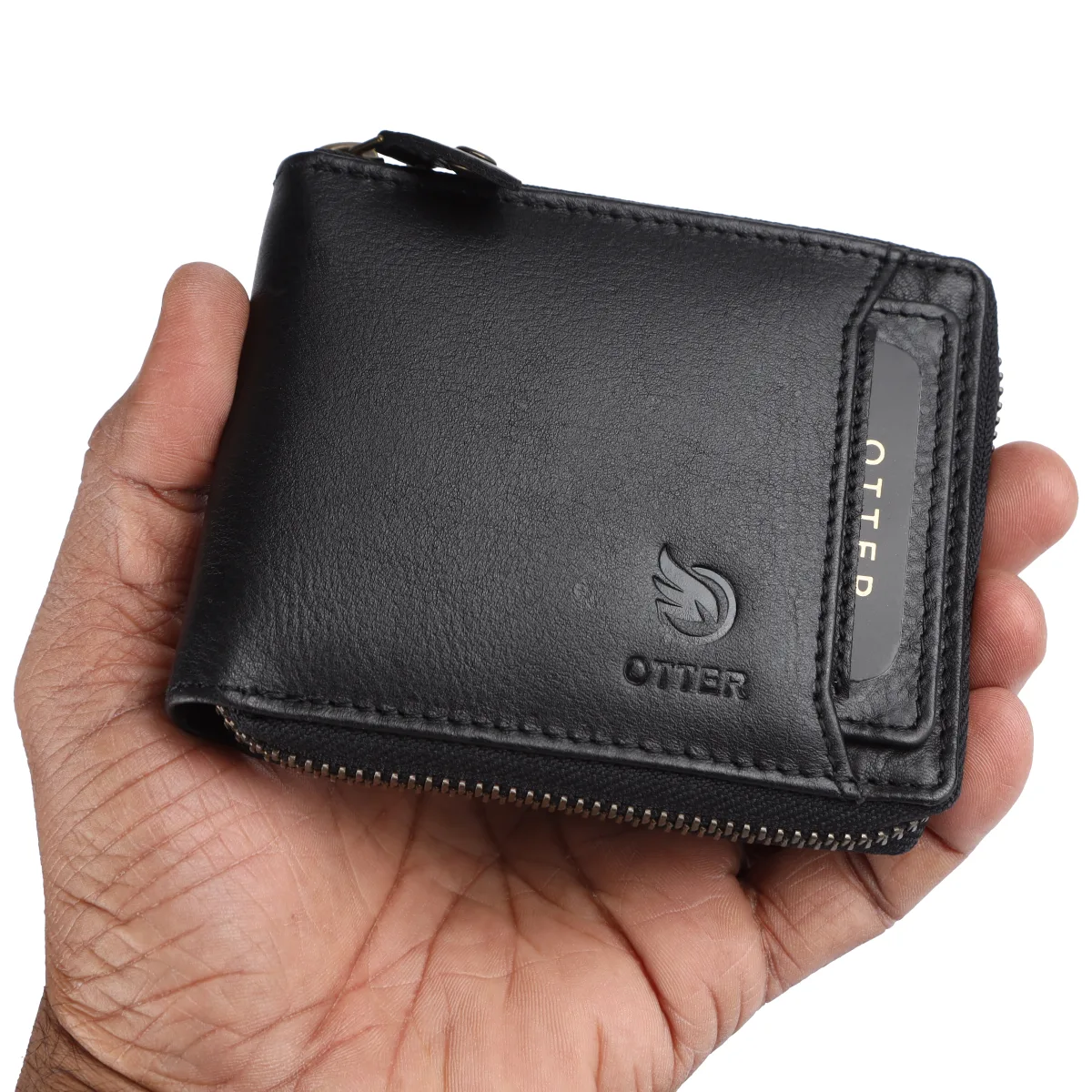 Men's 9-Card Genuine Leather Wallet with Coin Pocket – Black (2224), additional view 6