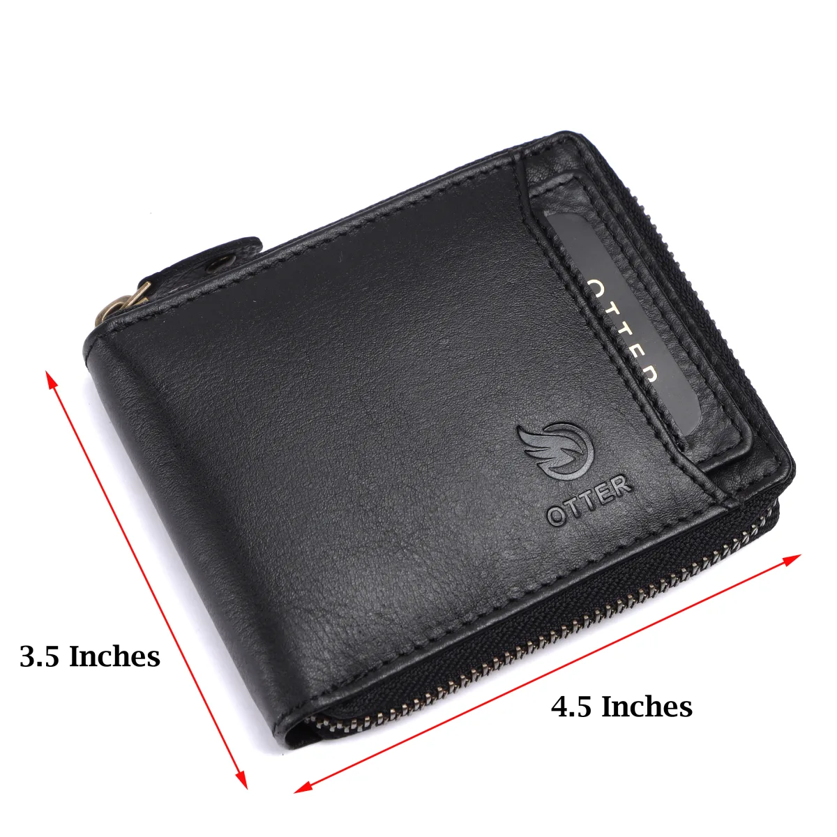 Men's 9-Card Genuine Leather Wallet with Coin Pocket – Black (2224), additional view 7