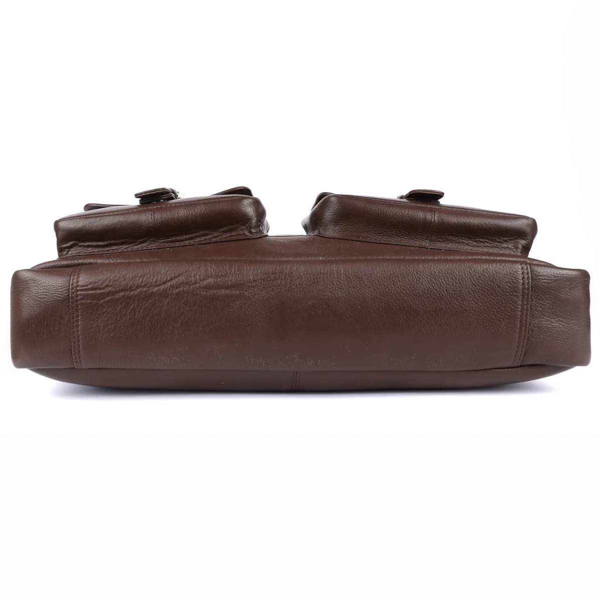 Dual-Pocket Genuine Leather Laptop Bag – Brown (0604), additional view 7