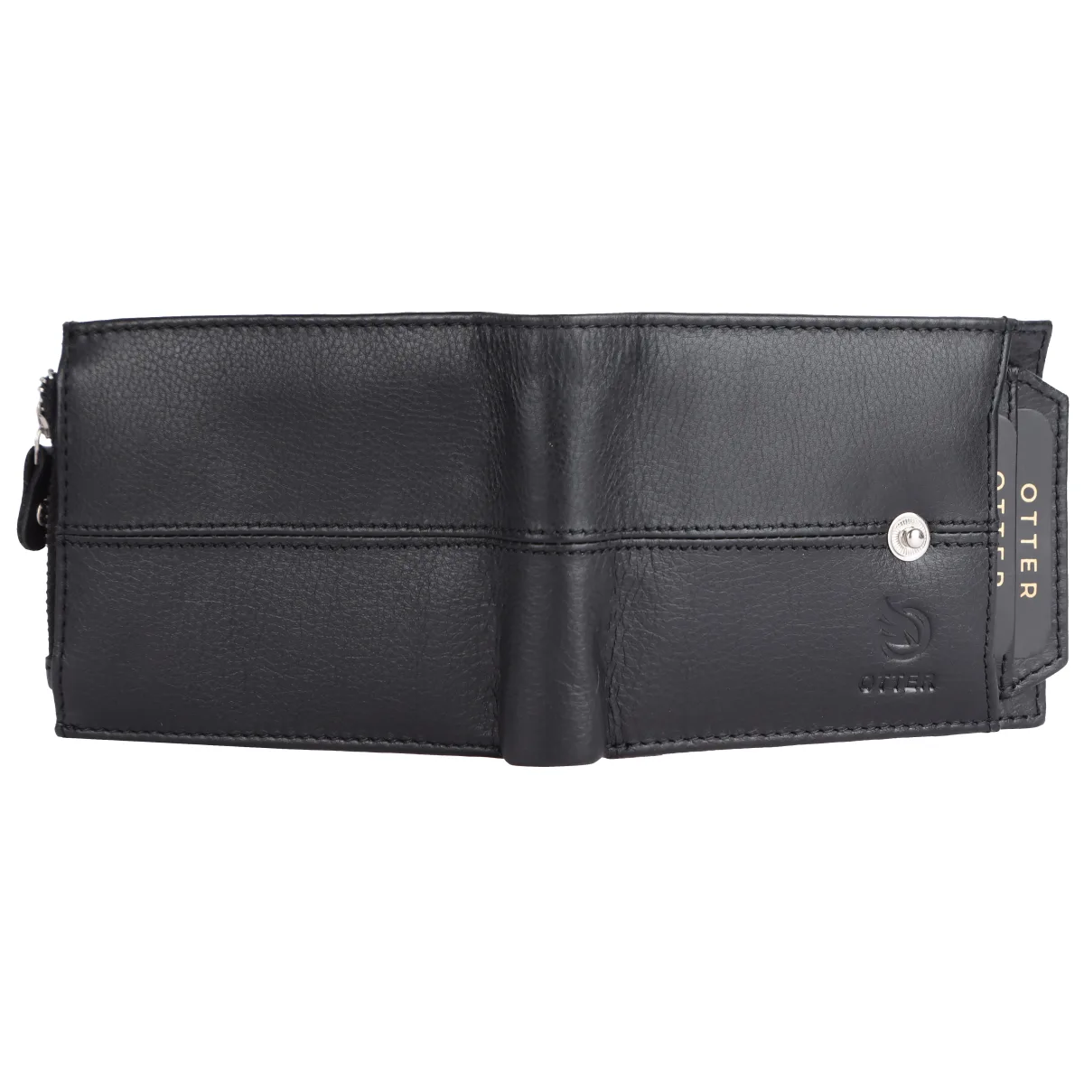 Men's 9-Card Genuine Leather Wallet with Coin Pocket – Black (2225), additional view 4